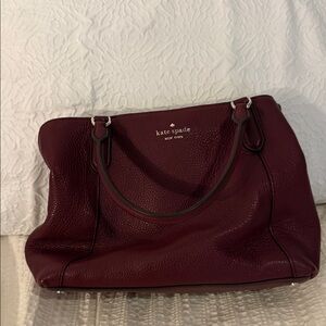 Kate Spade Deep Red Textured Tote